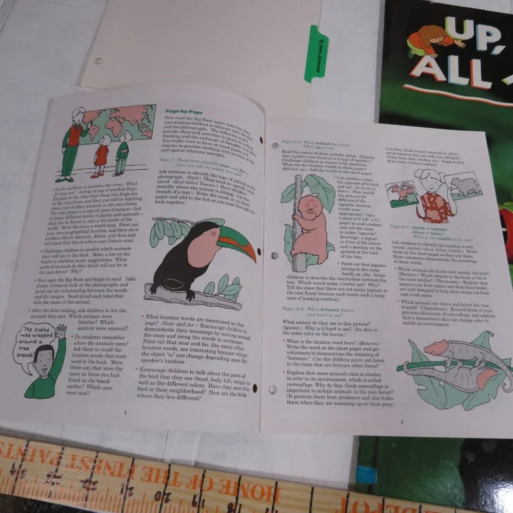 Up, Down, All Around BIG BOOK (almost 2 feet tall) with teacher pages CLASSROOM